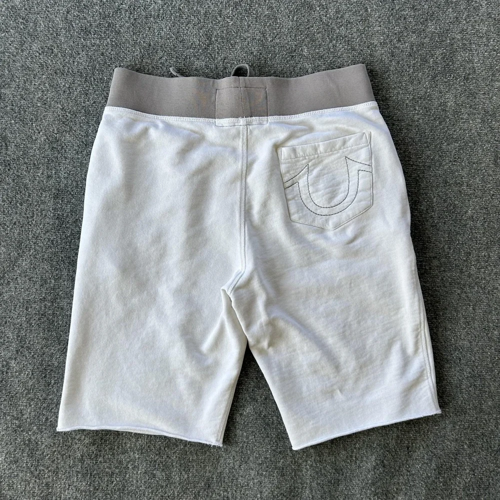 True Religion Sweat Shorts Mens Medium White‎ Cut Off Boxing